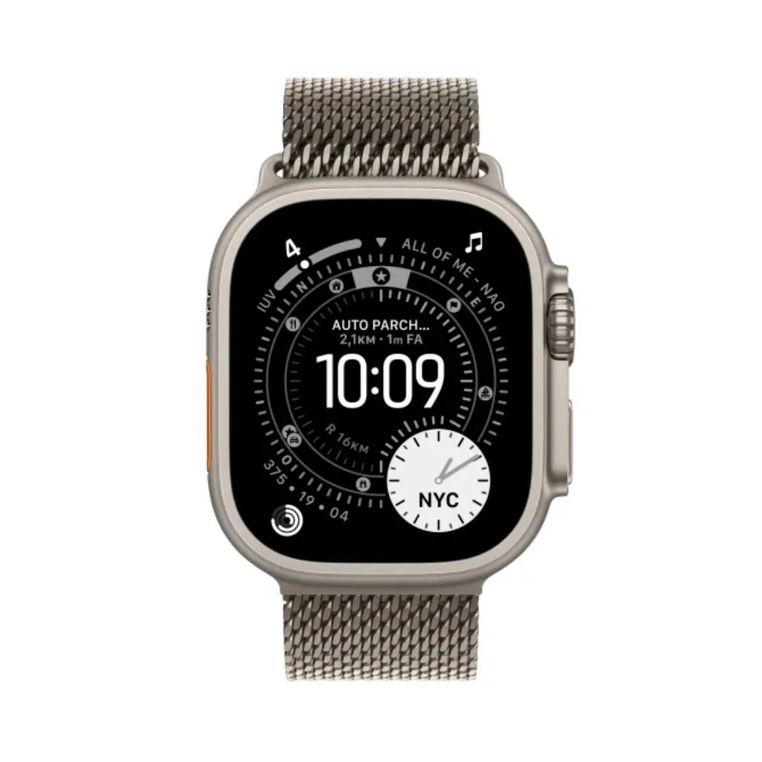 Apple Watch Ultra 3 (2025) 49mm, con cinturino in maglia milanese Titanio, fotografia 2