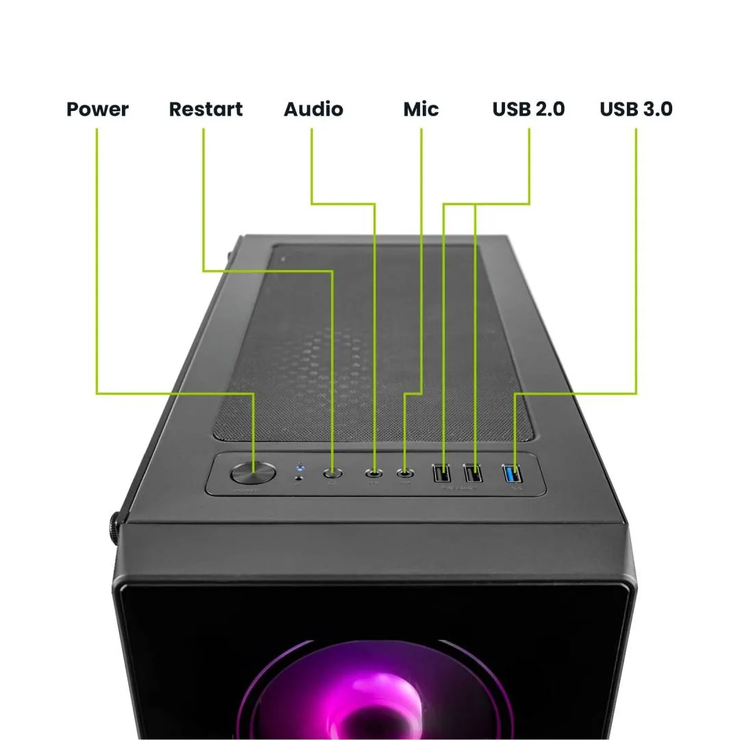 PC Gaming assemblato (Ryzen 7 8-Core, 16GB RAM, 1.25TB SSHD, RTX 3070 8GB) - Windows 11, fotografia 3