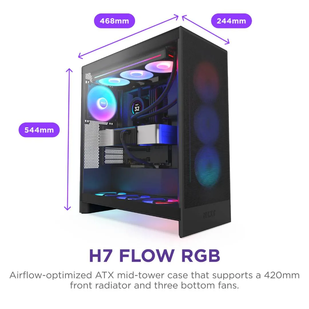 PC Gaming NZXT H7 (Ryzen 7 9700X, 32GB RAM, 2TB NVMe, RTX 5070 12GB, WiFi) - Windows 11 Pro, fotografia 2