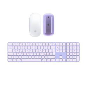 Apple Magic Mouse + Magic Keyboard con batteria integrata, TouchID e pad numerico (Ricondizionato) - Viola