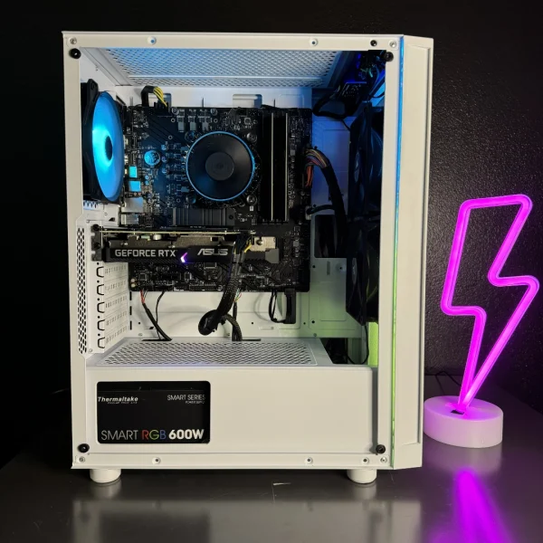 PC Gaming Assemblato (Intel i3 12100f 4-core, Radeon RX 6600 8GB, 16GB RAM D5, 1.5TB, Bianco) - Windows 11 - Nuovo - Image 4