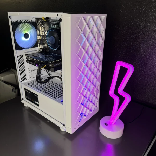 PC Gaming Assemblato (Intel i3 12100f 4-core, Radeon RX 6600 8GB, 16GB RAM D5, 1.5TB, Bianco) - Windows 11 - Nuovo - Image 5