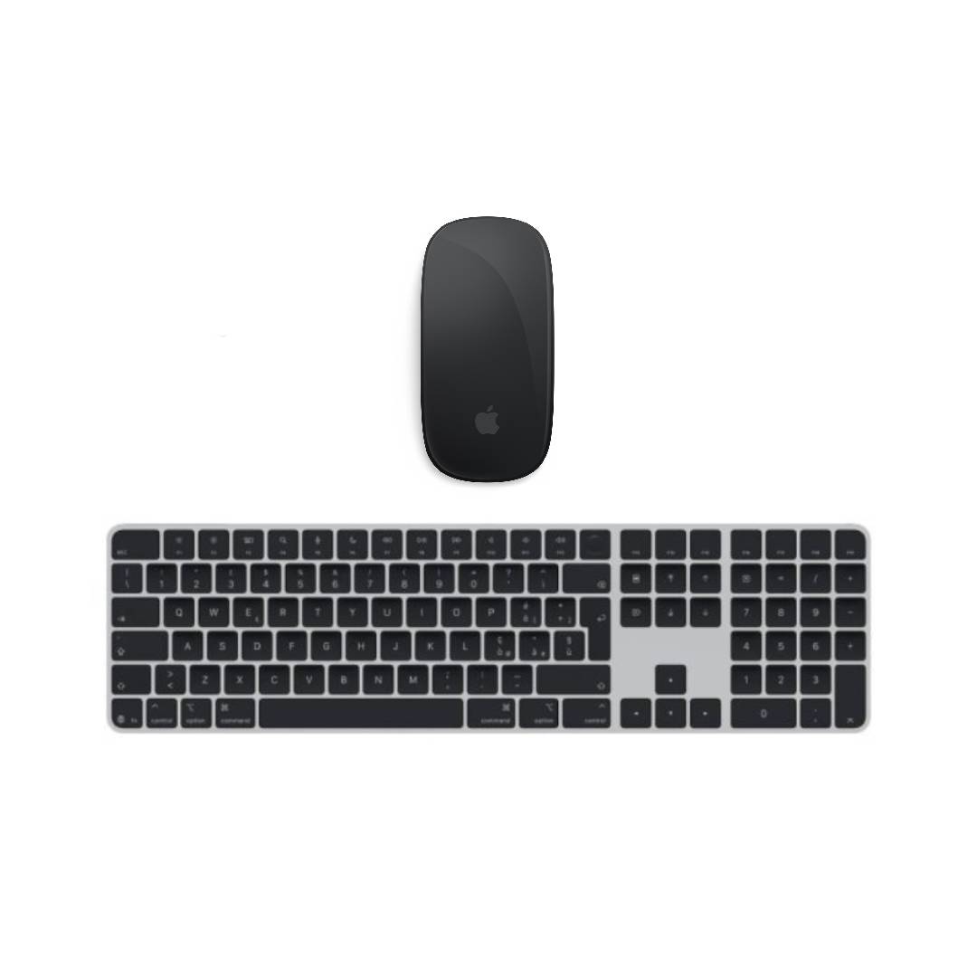 Apple Magic Mouse + Magic Keyboard con batteria integrata, Senza TouchID e pad numerico Nero